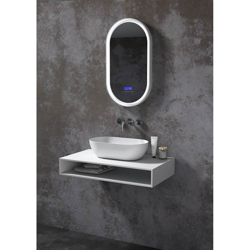 Slik Wall mounted open counter top matte white  36'' x 19?'' x 5?''