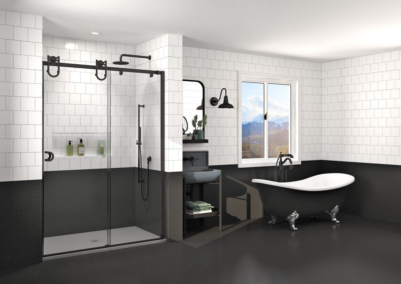 Slik Barn 60 stainless steel straight shower door