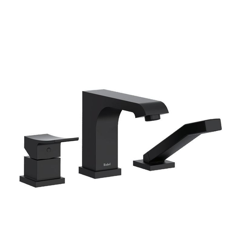 Riobel Zendo TZO10 3-piece deck-mount tub filler with hand shower trim (Without Rough-in)
