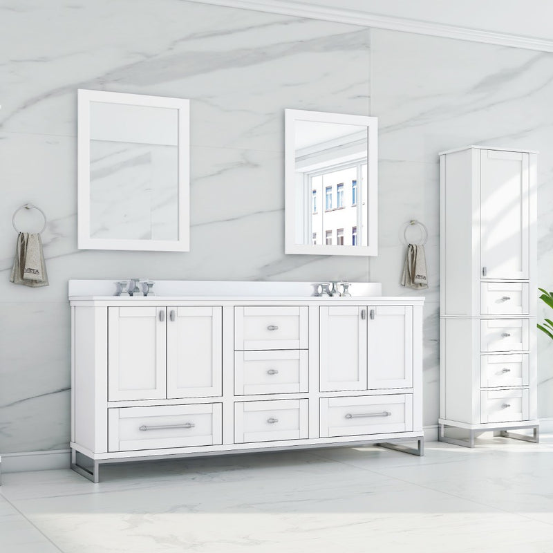 Virta Hampton 72 Inch Floor Mount Double Sink Vanity with Metal Legs