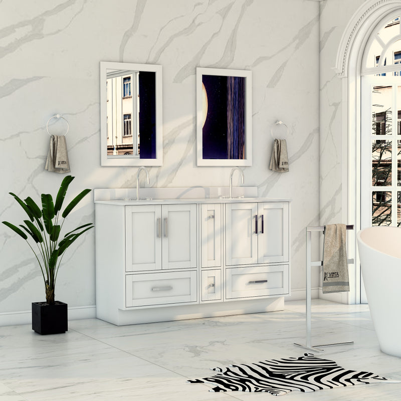 Virta Flow 56 Inch Floor Mount Double Sink Custom Vanity