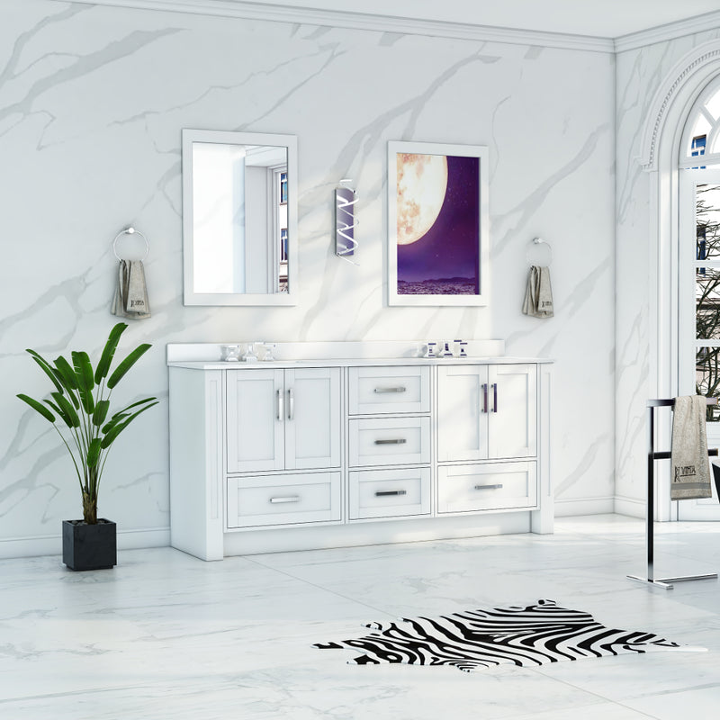 Virta Flow 66 Inch Floor Mount Double Sink Custom Vanity (Without Countertop)