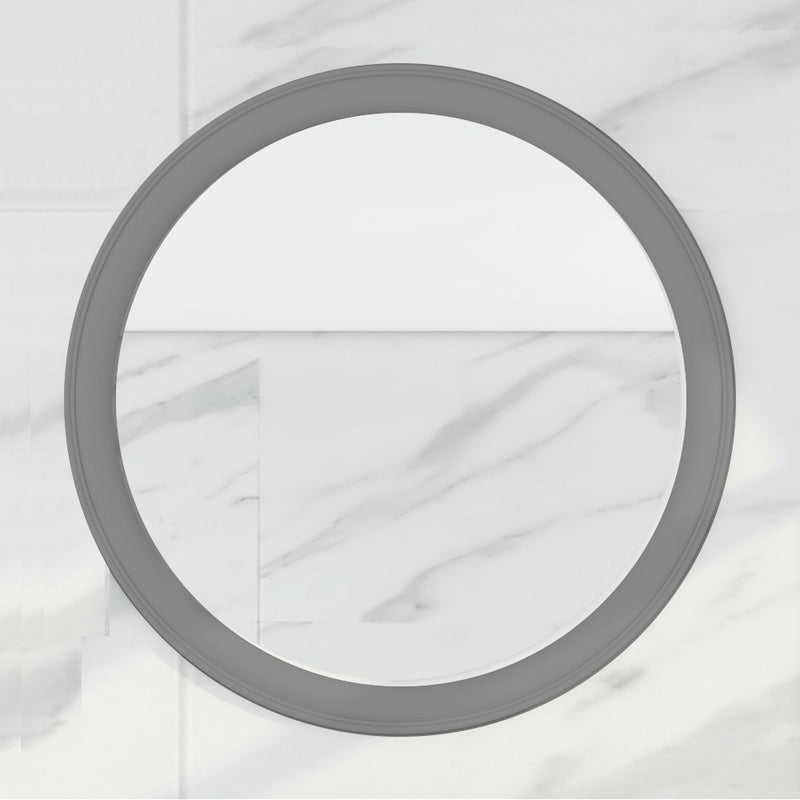 Virta 30 Inch Round Wood Framed Mirror
