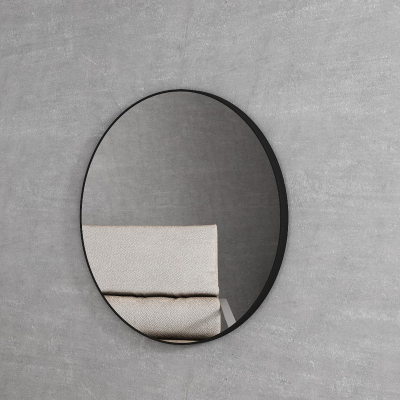Virta 30 Inch Round Metal Framed Mirror