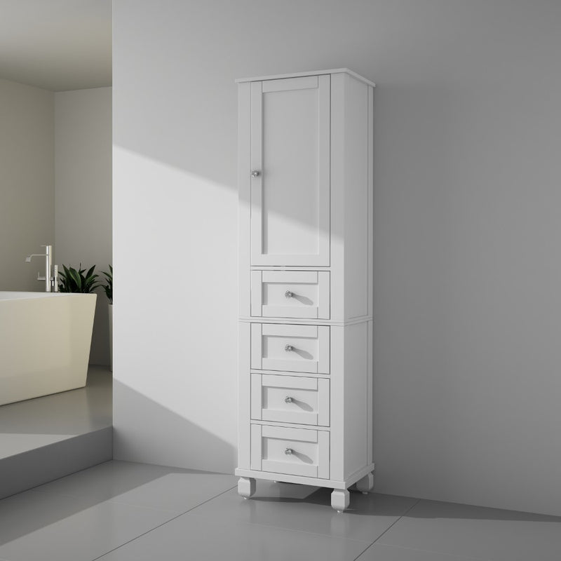 Virta Hampton 20 Inch Solid Wood Floor Mount Linen Tower