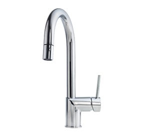 Kindred KFPD1100 Gooseneck pull down spray faucet dual stream Chrome