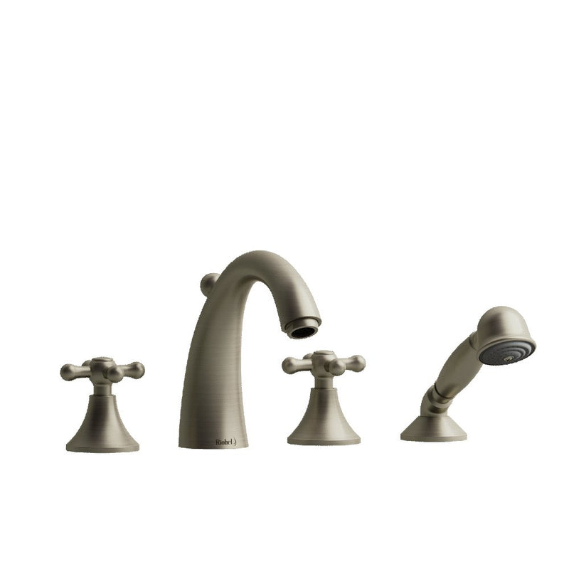 Riobel FI12 4-piece deck-mount tub filler with hand shower
