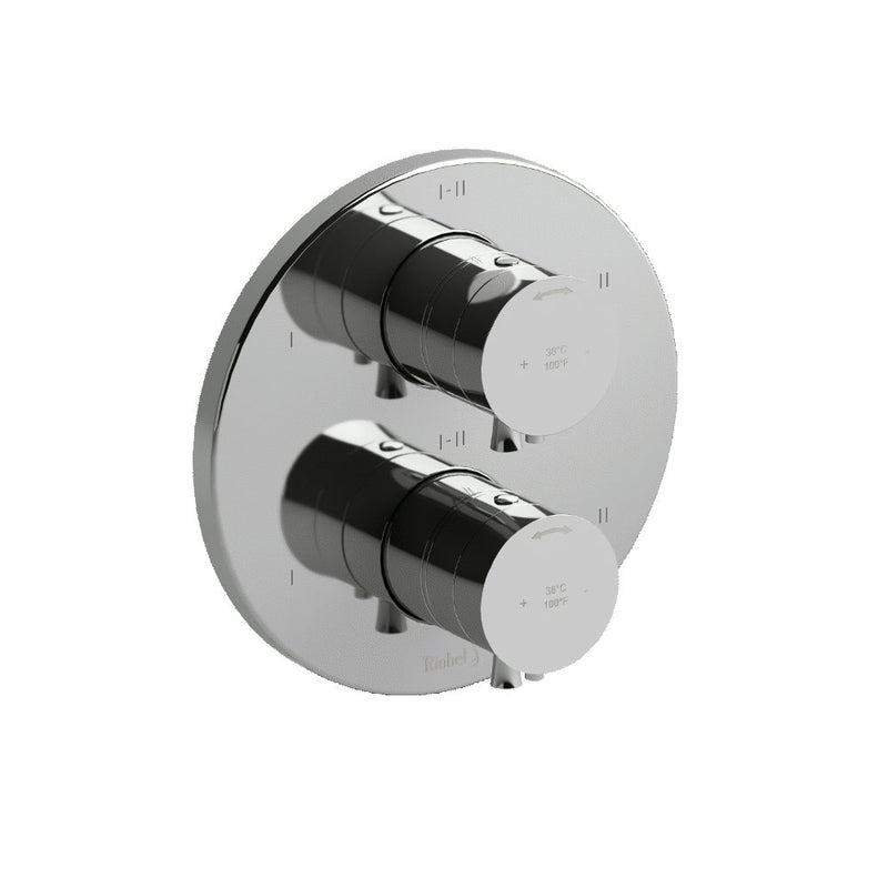 Riobel Edge TEDTM46 4-way Type TP thermostaticpressure balance coaxial valve trim (Without Rough-in)