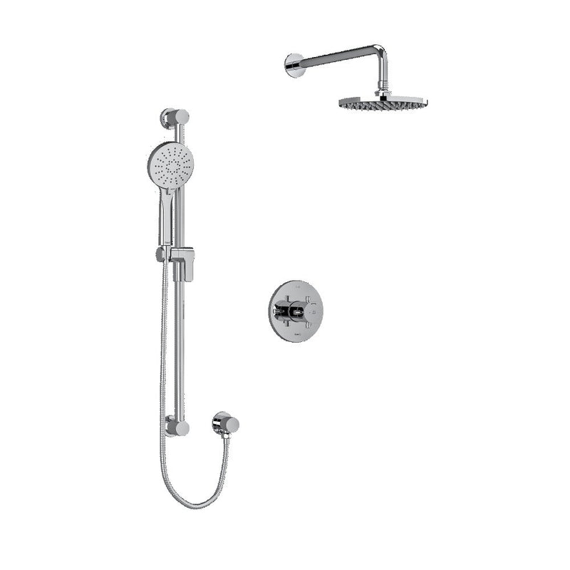 Riobel Edge 2-Way Shower System Trim with Hand Shower and Shower Head TKIT323EDTM