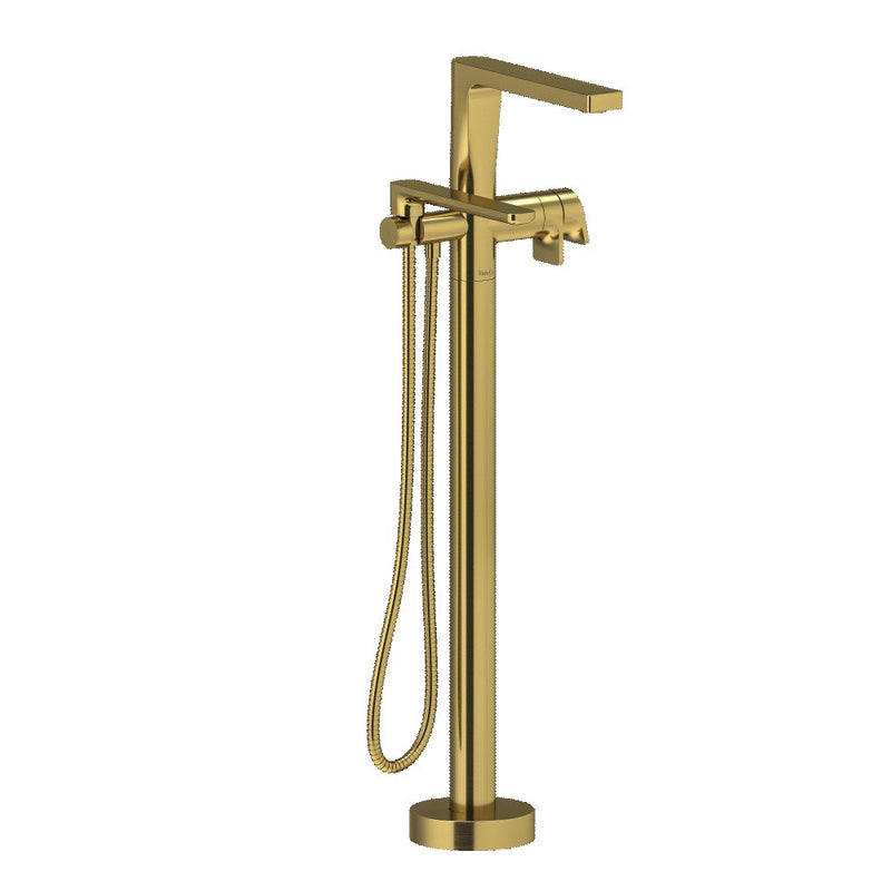 Riobel Ode TOD39 2-way Type T (thermostatic) coaxial floor-mount tub filler with hand shower trim (Without Rough-in)