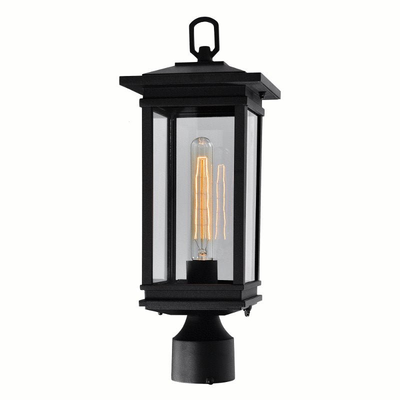 CWI Oakwood 1 Light Outdoor Black Lantern Head