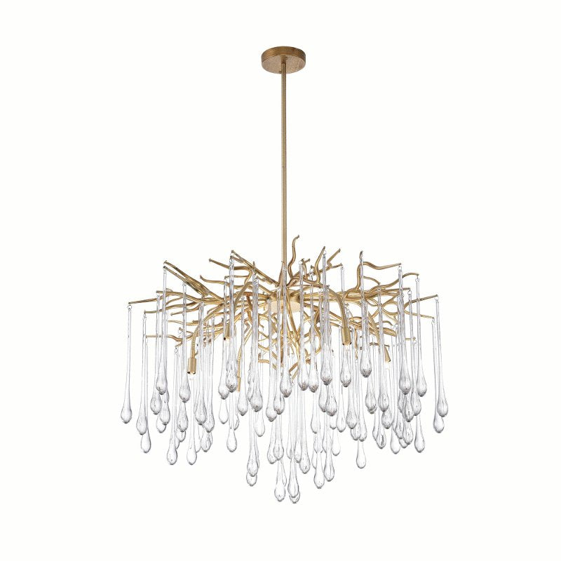 CWI Anita 6 Light Chandelier With Gold Leaf Finish