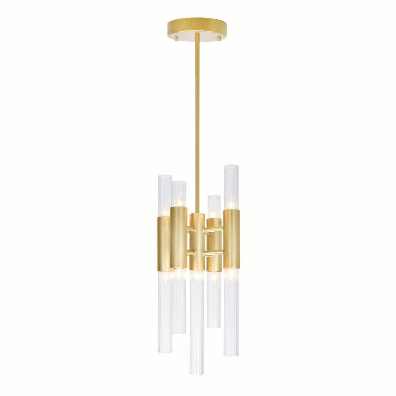 CWI Orgue 9 Light Mini Pendant With Satin Gold Finish