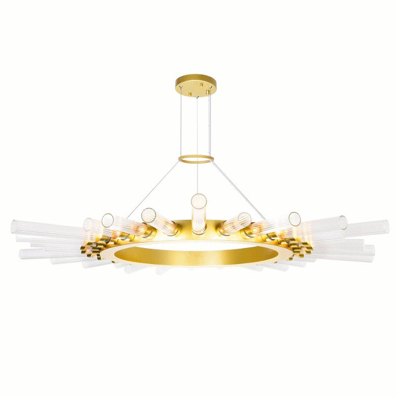 CWI Collar 28 Light Chandelier With Satin Gold Finish