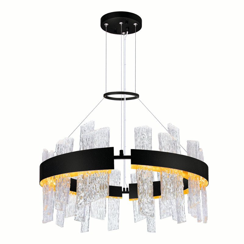 CWI Guadiana 24 in LED Black Chandelier
