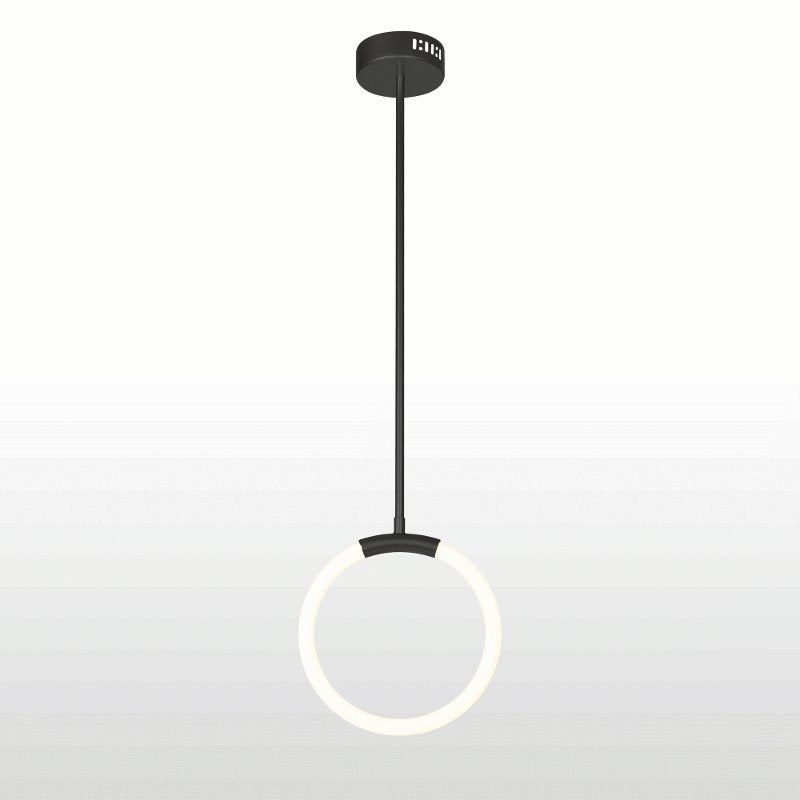 CWI Hoops 1 Light LED Pendant With Black Finish
