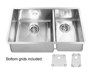Kindred KCUC33R 18 gauge Fabricated undermount combination 10 mm radius includes grids