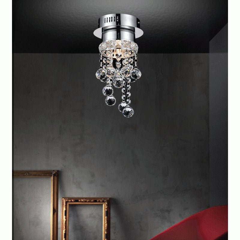 CWI Monica 1 Light Flush Mount With Chrome Finish