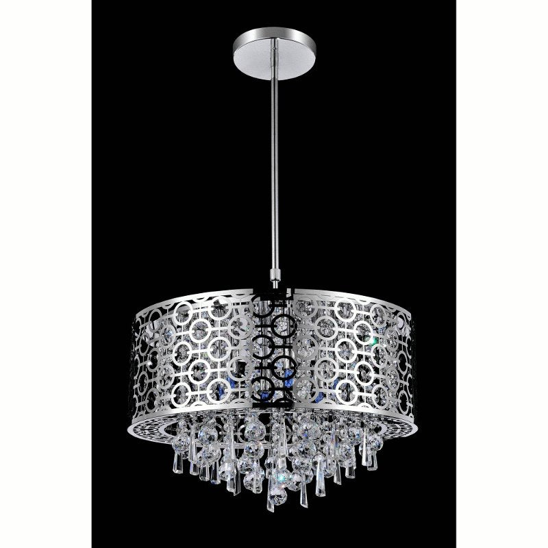 CWI Galant 5 Light Drum Shade Chandelier With Chrome Finish