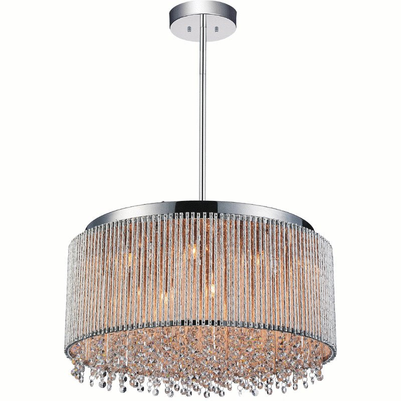 CWI Claire 14 Light Drum Shade Chandelier With Chrome Finish