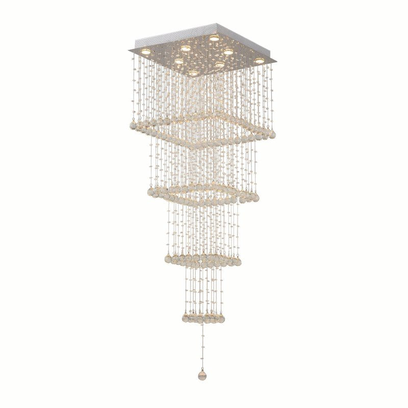 CWI Square 8 Light Flush Mount With Chrome Finish