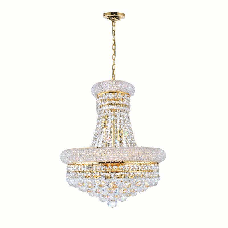 CWI Empire 8 Light Down Chandelier With Gold Finish