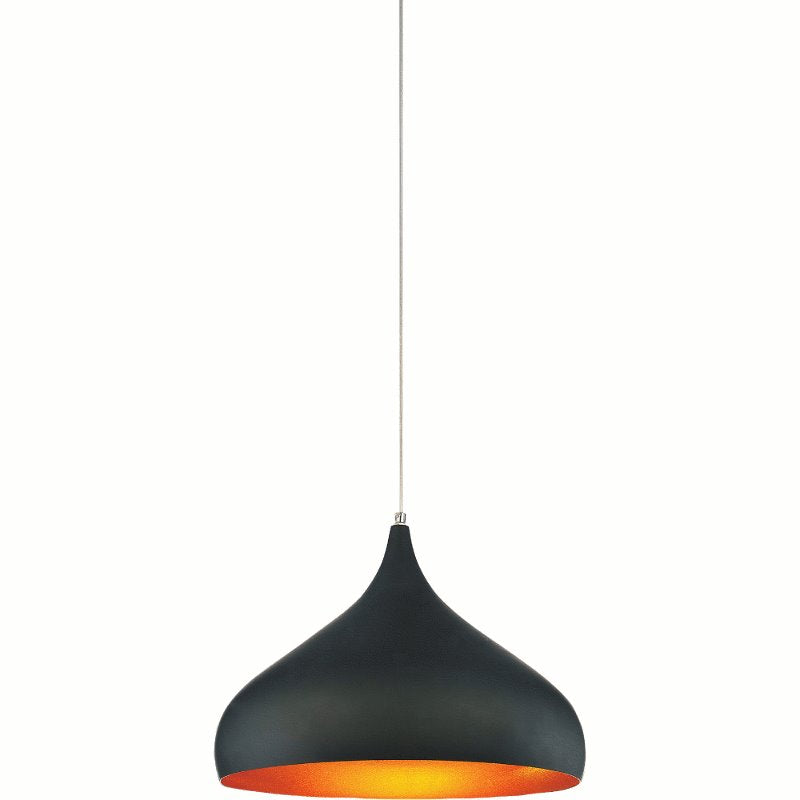 CWI Dynamic 1 Light Down Pendant With Black Finish