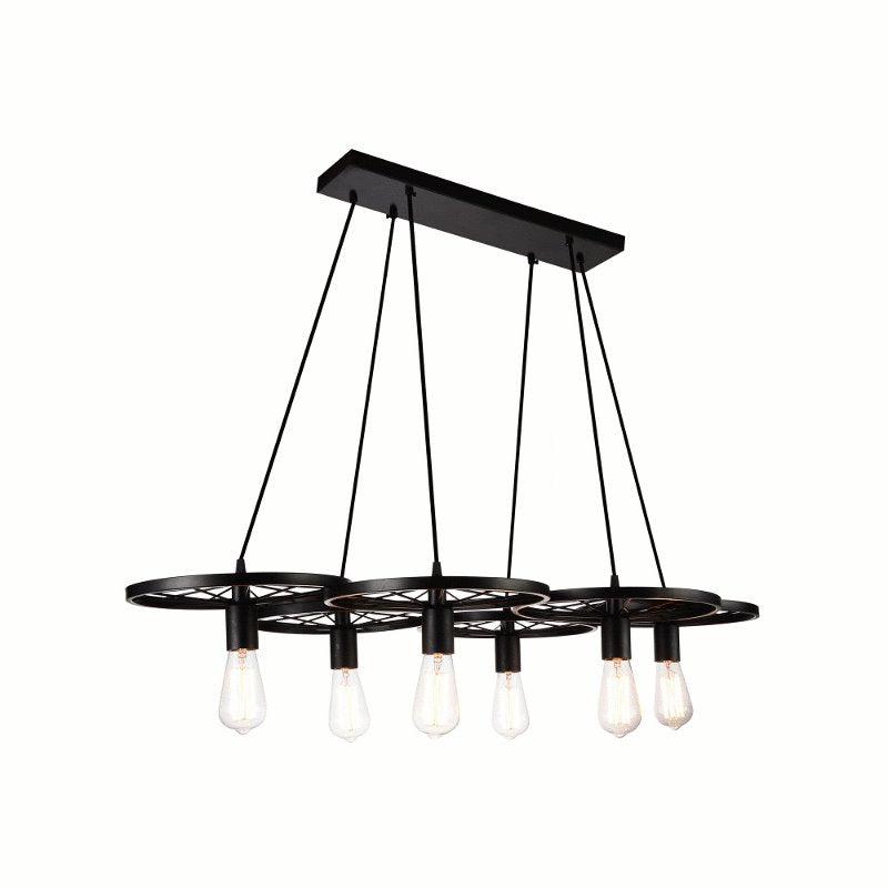 CWI Ravi  6 Light Down Chandelier With Black Finish