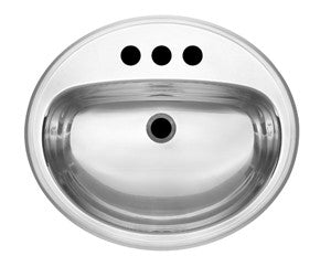 Kindred KSOV1821 18 gauge stainless steel drop-in vanity basin