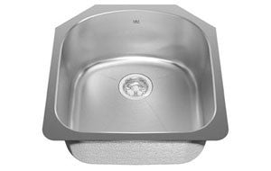 Kindred KSS2UA Single bowl undermount sink 18 gauge crease bowl bottom