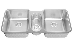 Kindred KST1UA Triple bowl undermount sink 18 gauge crease bowl bottoms