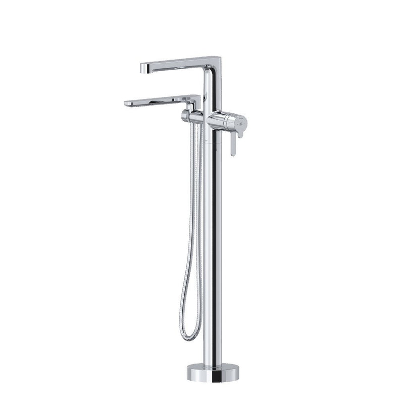 Riobel Nibi TNB39 2-Way Type T Thermostatic Coaxial Floor-Mount Tub Filler With Handshower Trim (Without Rough-in)