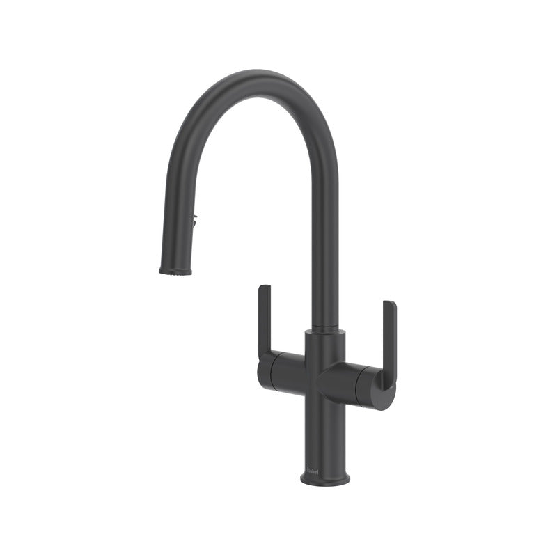 Riobel Authentica AU801 Two Handle Pull-Down Kitchen Faucet with C-Spout