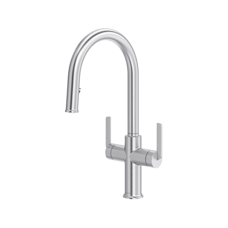 Riobel Authentica AU801 Two Handle Pull-Down Kitchen Faucet with C-Spout