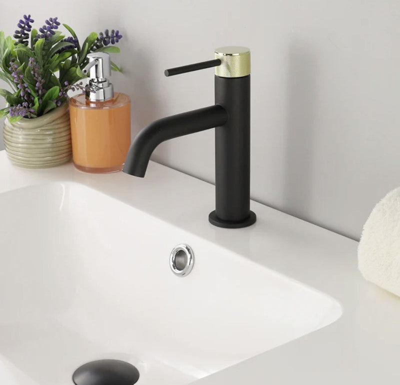 TC ELEGANTE SINGLE HOLE Sink Bathroom Faucet With Knurled Top