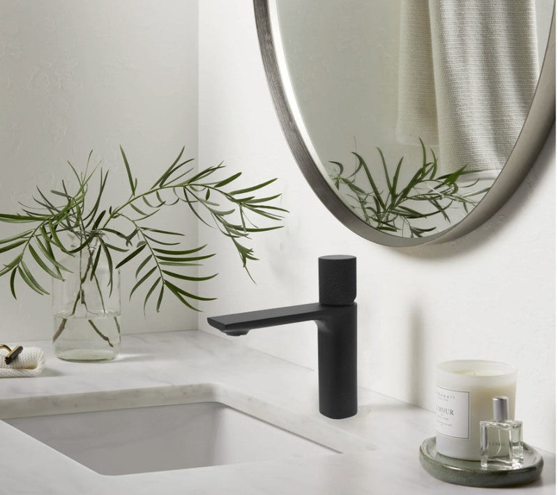 TC Single Hole lavatory faucet Knurled Version