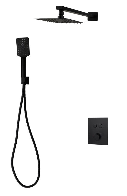 DIAMOND Push-button 2 Way Thermostatic System With fixed hand shower