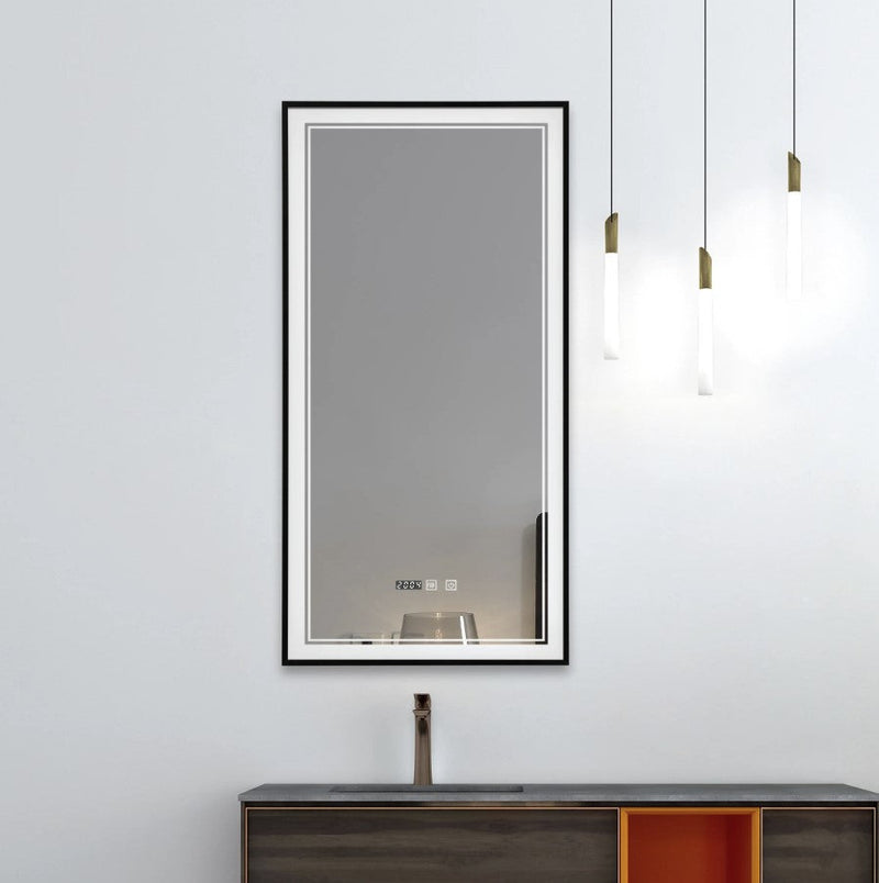 TC INFINITY Square Black Framed Front Light LED Mirror