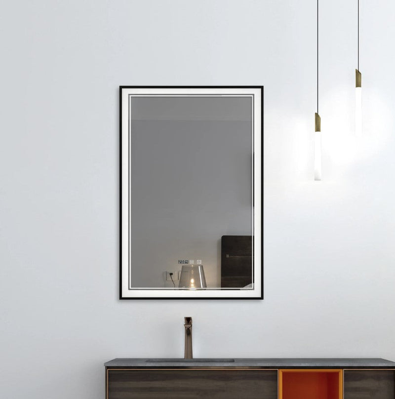 TC INFINITY Square Black Framed Front Light LED Mirror
