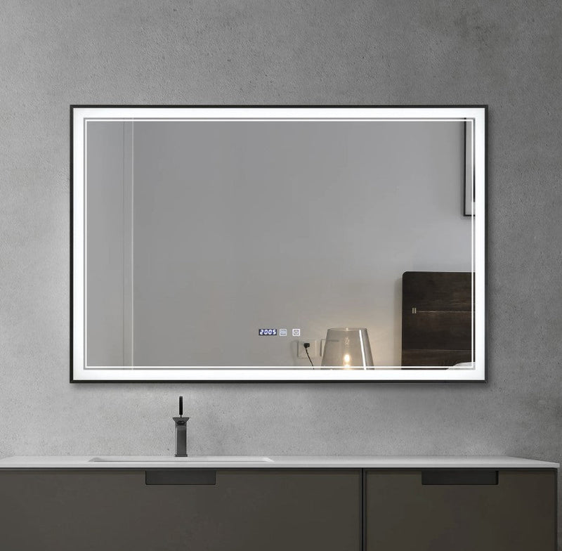 TC INFINITY Square Black Framed Front Light LED Mirror