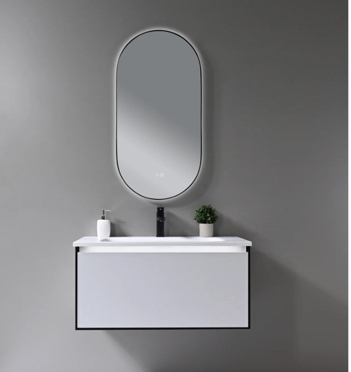 TC ATOMIC Framed Front Light LED Mirror 18X36