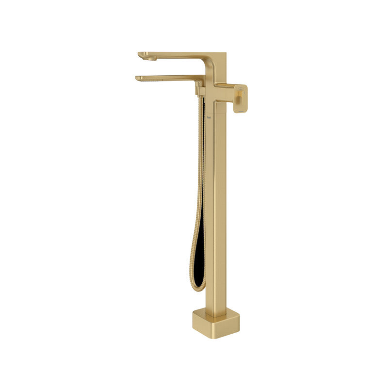 Riobel Equinox TEQ39 2-way Type T (thermostatic) coaxial floor-mount tub filler with hand shower trim (Without Rough-in)